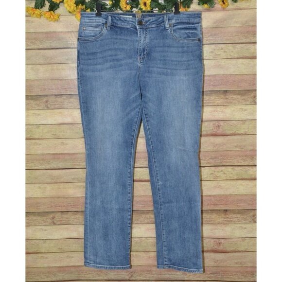 Kut From The Kloth Katy Boyfriend Jeans Women's 14 Blue Stretch Denim Classic - Picture 1 of 10